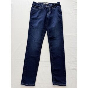 Levis 711 Skinny Jeans Womens 28 Blue Dark Wash Mid Rise Slim 28x30 Denim